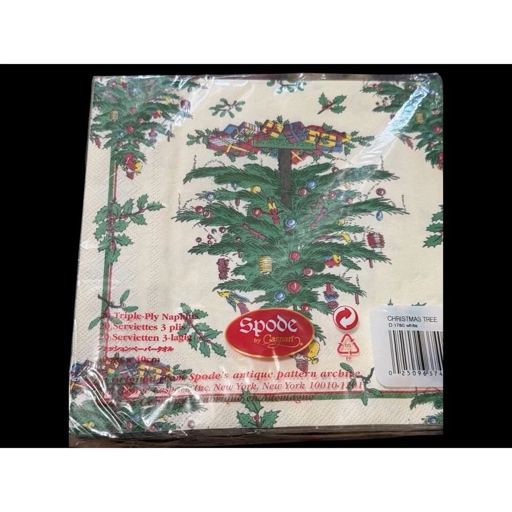 3 Packages Spode Christmas Tree 8” Paper Napkins 55 Total 2 NIP 1 Partial